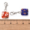 16Pcs Square Handmade Millefiori Glass Pendant Locking Stitch Markers HJEW-AB00654-4