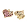 Brass Micro Pave Cubic Zirconia Pendants KK-S526-31G-2