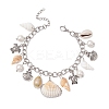 304 Stainless Steel Cable Chains Charm Bracelets BJEW-TA00585-2