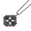 201 Stainless Steel Goth Knot Cross Pendant Box Chain Necklaces LS-NJEW-M010-05P-1
