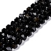 Natural Golden Sheen Obsidian Beads Strands G-C229-01C-1