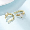 Heart Brass Micro Pave Clear Cubic Zirconia Cuff Earrings EJEW-H178-02G-2