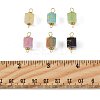 100Pcs Glitter Frosted Glass Cube Connector Charms PALLOY-FS00042-02-5