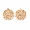 Brass Micro Pave Clear Cubic Zirconia Pendants KK-S364-116-1