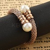 304 Stainless Steel Open Cuff Rings for Women RJEW-F173-02RG-1