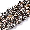 Tibetan Style dZi Beads Strands TDZI-R001-02-1