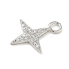 Brass Micro Pave Clear Cubic Zirconia Pendants KK-H528-07A-P-2