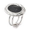 304 Stainless Steel Enamel Open Cuff Rings for Women RJEW-F166-47P-01-1