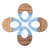 Opaque Resin & Walnut Wood Pendants RESI-S389-014A-C01-1