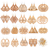 DIY 19 Pairs Laser Cut Wood Earring Making Kits DIY-GA0001-99-1