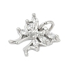 Brass Micro Pave Clear Cubic Zirconia Charms KK-G522-09P-2