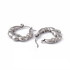 Non-Tarnish 304 Stainless Steel Claddagh Earrings Shape Hoop Earrings for Women LS-EJEW-G314-12P-2