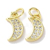Rack Plating Brass Micro Pave Cubic Zirconia Pendants KK-Z039-21G-1