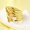 304 Stainless Steel Adjustable Cuff Rings for Women LS-RJEW-B123-01G-04-2