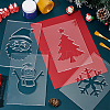 4Pcs Christmas Theme Acrylic Quilting Templates DIY-BC0015-86A-4
