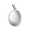 Non-Tarnish 304 Stainless Steel Oval Pendants STAS-L156-05P-1