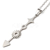 201 Stainless Steel Arrow & Sun & Star Pendant Necklace with Cable Chains NJEW-Q317-19P-2