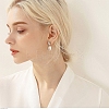 Teardrop Natural Pearl Ear Studs for Women EJEW-P231-13G-4