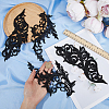 Gorgecraft 2 Pairs 2 Style Polyester Embroidery Flower Lace Appliques DIY-GF0009-07-3