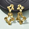 304 Stainless Steel Dangle Stud Earrings for Women EJEW-K268-13A-G-1