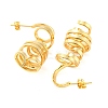 Rack Plating Brass Twist Spiral Stud Earrings EJEW-P240-14G-2