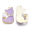 Alloy Enamel Kitten Pendants X-ENAM-S115-045A-2