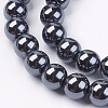 Non-Magnetic Synthetic Hematite Beads Strands G-H1623-8mm-3-3