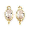 Brass Pave Cubic Zirconia Oval Connector Charms KK-P348-07G-03-1