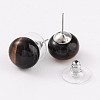 Tiger Eye Stud Earrings G-F267-09C-2