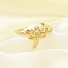 304 Stainless Steel Crystal Rhinestone Cuff Rings for Women RJEW-G338-02G-3
