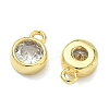Brass with Clear Cubic Zirconia Pendants KK-I476-12G-2