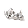 Heart 304 Stainless Steel Stud Earrings for Women EJEW-L272-033P-04-2