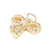 Rack Plating Brass Micro Pave Clear Cubic Zirconia Pendants KK-Z060-06G-01-2