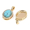 Synthetic Turquoise(Dyed) Oval Pendants KK-U043-47G-E-2