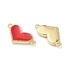 Brass Enamel Heart Links Connector Charms KK-L256-48A-G-2
