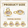 10Pcs Brass Micro Pave Grade AAA Cubic Zirconia Charms ZIRC-LP0001-31G-2