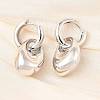 Nuggets Brass Hoop Earrings for Women EJEW-U057-06B-02P-1