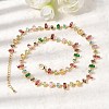 Brass Pave Colorful Cubic Zirconia Geometric Link Chain Necklaces NJEW-C111-03D-3