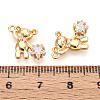 Brass Micro Pave Clear Cubic Zirconia Pendants KK-T078-02G-04-3