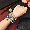 1 Set Synthetic Moonstone & Pearl Stretch Bracelets Set BJEW-SP0001-10-4