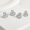 Brass Micro Pave Cubic Zirconia Stud Earring Findings KK-Z094-09P-1