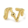 V Shape Brass Open Cuff Rings for Women RJEW-Z050-05G-2