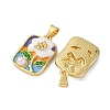 Brass Micro Pave Cubic Zirconia Pendants KK-D390-16G-01-2