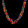 Vintage Shell Chips Beaded Necklaces NJEW-BB16519-B-2