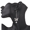 Brass Butterfly Dangle Earrings EJEW-JE06664-3
