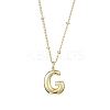 1Pc Initial Letter Brass Pendant Necklaces NJEW-YW0001-24G-1