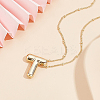 1pc Brass Chain with Alloy Letter Pendants Necklaces NJEW-LP0001-41T-G-3