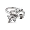 Brass Pave Clear Cubic Zirconia Earring Findings KK-D369-10P-2