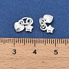 925 Sterling Silver Heart and Star Charms STER-P071-06S-4