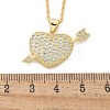 Brass Micro Pave Clear Cubic Zirconia Arrow Heart Pendant Necklaces for Women NJEW-M088-01G-03-3